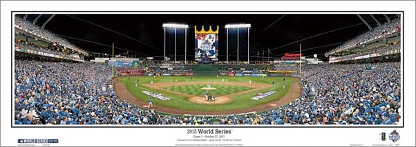 Kansas City Royals 2015 WORLD SERIES ACTION Kauffman Stadium Panoramic POSTER - Image 1 of 1