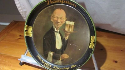 1930's Hampden Brewing Co. "Handsome Waiter" Steel Round Tray - Image 1 of 4