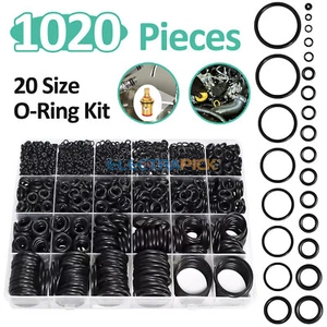 1020Pcs O Ring Kit 20 Misure Gomma Nitrilica Oring Assortimento Set per Auto Auto Veh - Foto 1 di 7