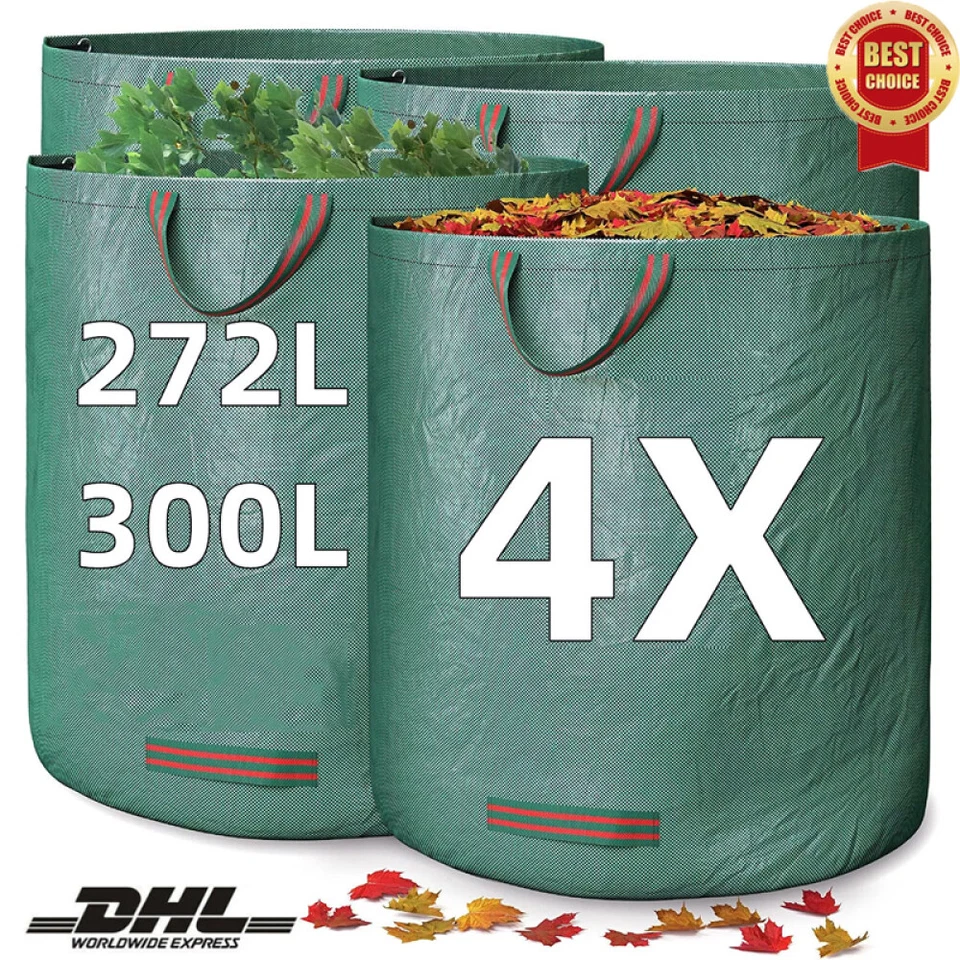 4-tlg 272/300 LITER GARTENSACK LAUBSACK RASENSACK GARTENABFALLSACK GARTENTASCHE, - Bild 1 von 4