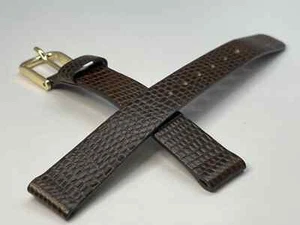 Vtg NOS SEIKO Lizard Grain Semi-matte Brown 12mm Ladies Watch Strap Gold Buckle - Picture 1 of 8