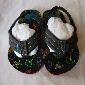 Reef Flip Flop Thong Sandals Toddler Boys size 7/8 Little Ahi Glow Neon Beach - Picture 1 of 2