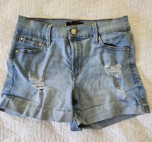 Rachel Rachel Roy Womens Blue Denim Distressed Shorts Size 2/26 Cuffed - Picture 1 of 3