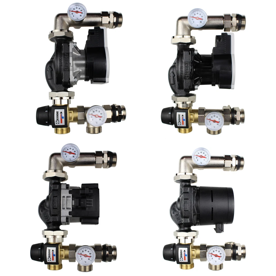 Wilo o Grundfos Kit Regolazione Valore Fisso per Riscaldamento a Pavimento, Barra di Distribuzione + ESBE