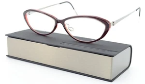 Lindberg Glasses Acetanium 1150 53-12 135 AE13 Burgundy Cat-Eye Denmark +Case - Picture 1 of 12