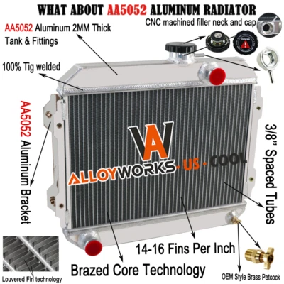 Radiador de aleación de 3 filas para Toyota Corolla MT KE30 KE38 KE55 KE70 1974-1985 1,6 1,8 Foto 1 de 4