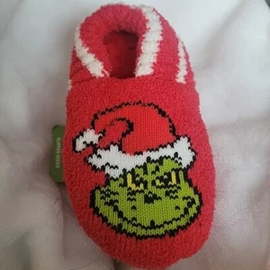 The GRINCH Christmas Slipper Socks Toddler Size 2T - 4T Red Santa - Picture 1 of 3