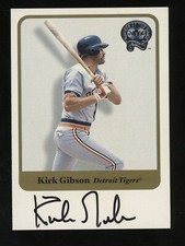 2001 Fleer Greats Of The Game Kirk Gibson Signed AUTO Detroit Tigers