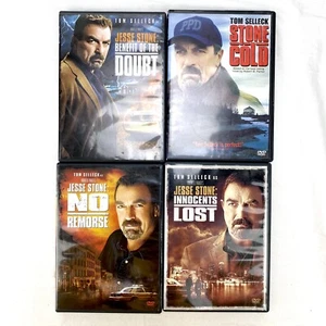 Lot of 4 JESSE STONE DVD Movies Tom Selleck Stone Cold No Remorse Innocents Lost - Picture 1 of 10