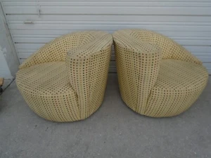 Set 2  Art Deco Chairs Swivel Asymmetrical Opposites Nautilus Kagan STY Pair Two - Picture 1 of 16