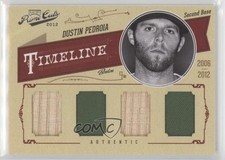 2012 Playoff Prime Cuts Timeline Quad Materials /25 Dustin Pedroia #19