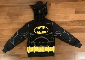 Batman Zip Front Sweatshirt Jacket Hood with Mask Halloween Youth Rubies S/M - Picture 1 of 5