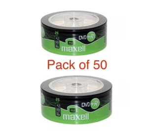 50 x Maxell DVD+R RECORDABLE 16x Speed Blank Discs 4.7GB - Afbeelding 1 van 1