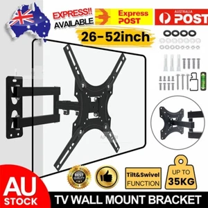 26"-52" Full Motion TV Wall Mount Bracket Swivel Tilt 26 32 37 40 42 50 52 Inch - Picture 1 of 12