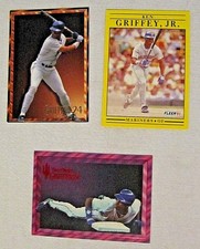 KEN GRIFFEY JR 1991 Fleer 1993 Taco Time Alrak BASEBALL CARDs (3) 