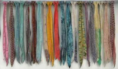 Fajas de sari de seda vintage indias envolventes para la cabeza corbata al por mayor 10 piezas Foto 1 de 3