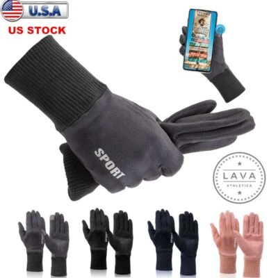 Guantes térmicos a prueba de viento impermeables de invierno pantalla táctil guantes cálidos hombres mujeres Foto 1 de 4