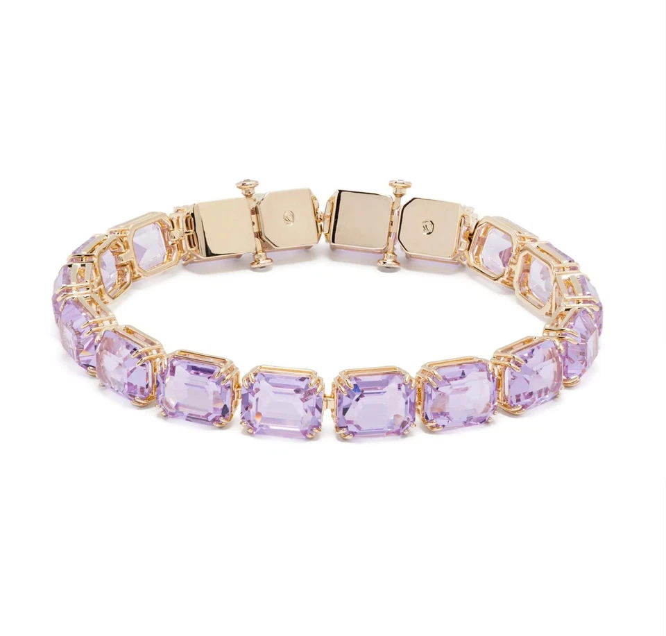 Nuevo Brazalete Millenia 100% Genuino SWAROVSKI 5720487 Púrpura Octágono Cristal Foto 1 de 4
