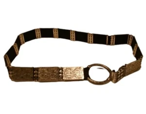 Chico's Embellished Silver Tone Hardware Belt CLASP ROUND CIRCLE BUCKLE 34"L - Picture 1 of 7