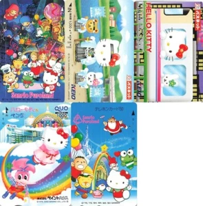 Helllo Kitty set of 5 Limited Card Japan Used balance 0 Sanrio Puroland NTT QUO - Picture 1 of 11