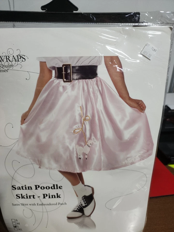 XX 29498 Falda Caniche Satinado Años 50 Calcetín Hop Rosa Disfraz Envolturas Foto 1 de 1