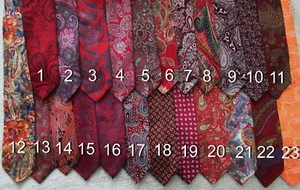 CHOICE OF RED BURGUNDY PAISLEY NECKTIE TIE - Picture 1 of 121