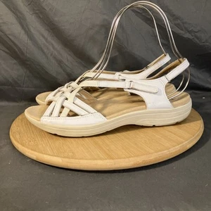 Hotter Maisie Sandals Women's 10/42 White Leather Strappy Comfort Shoes - Picture 1 of 10
