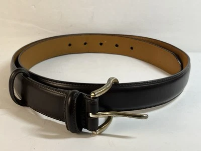 Cinturón de negocios de cuero marrón oscuro POLO Ralph Lauren talla 38/95 Foto 1 de 4