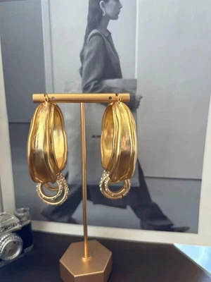 Schiaparelli Pendientes de latón de alta calidad con hebillas de diamante completas Foto 1 de 3