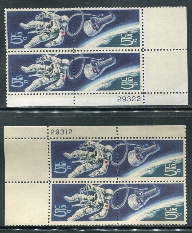 *TWO* 1331/1332 Space Twins Plate Block (s)  MNH - Image 1 of 1