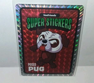 Poised Pug - PSA Exclusive Veefriends Super Sticker - Red Prism Variant Card NM - Bild 1 von 4
