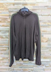 Icebreaker Sport Merino Wool Mens XL 1/4 Zip Pullover Sweater Top Brown Striped - Picture 1 of 10