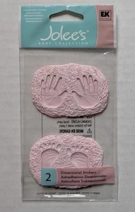 Jolee's Baby Girl Pink Hand & Foot Prints Scrapbooking Stickers - Picture 1 of 3