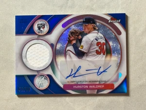 Topps Finest Blue Refractor Hurston Waldrep Rookie Relic Auto RC/99 Braves 2025 - Imagen 1 de 2