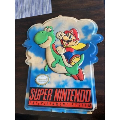 Super Nintendo SNES Original Store Display Sign, Super Mario World, Yoshi, 1991 - Image 1 of 4