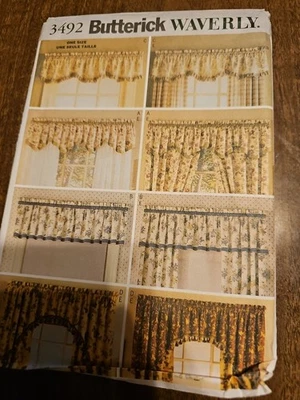 Butterick sewing pattern 3492 Waverly design window dressing drapes and valances - Image 1 of 3