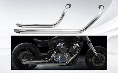 Staggered Long Shorts Dual Exhaust Pipes For SUZUKI VZR1800 M109R Boulevard Boss - Image 1 of 4
