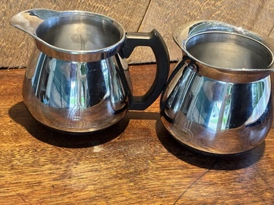 Juego de crema y suger Art Deco vintage de acero inoxidable pulido Sunbeam Foto 1 de 3