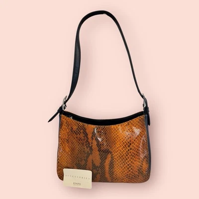 Bolso Cartera de Hombro Pequeño ENZO ANGIOLINI Y2K Vintage Retro Multicolor Estampado de Serpiente Foto 1 de 4
