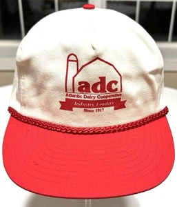 Vintage Atlantic Dairy Cooperative Trucker Hat ADC Rope Snapback Adjustable  - Picture 1 of 10
