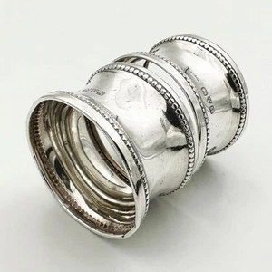 PAIR NAPKIN RINGS STERLING SILVER GEORGE V CHESTER 1923 J & R GRIFFIN - Picture 1 of 5