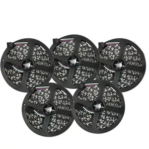 5PCS 5M RGB LED Strip Light Kits with Remote Adapter 25M Waterproof for Room - Picture 1 of 10