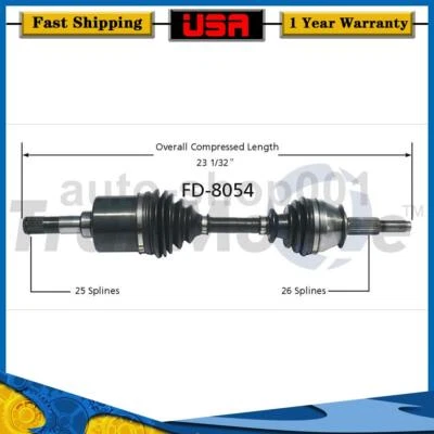 Eje delantero izquierdo CV eje articulado para Mercury Topaz 3,0 L 1994 1993 1992 Foto 1 de 2