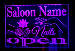 Insegna Luminosa Led Nail Bar Salone Personalizzata Salone Negozio Vetrina Casa Attività - Foto 1 di 7