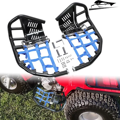Pair Nerf Bars Heel Guards For Honda TRX 450R Sportrax 450  All Years Blue Nets - Image 1 of 4