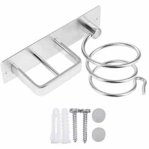 No punching Wall Mounted Hair Dryer Straightener Holder Shelf Stand Storage - Picture 1 of 9