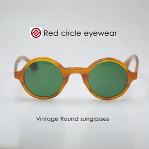 Gafas de sol redondas verdes para hombre Johnny Depp gafas de acetato rubio lentes de vidrio verde - Imagen 1 de 8