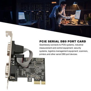 2 Port PCI Express RS232 DB9 Serial Port Card PCIe Serial Expansion Card PCIe - Afbeelding 1 van 12