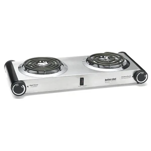 Better Chef Electric Stainless Steel Dual Buffet Double Burner w Compact Design - Picture 1 of 4