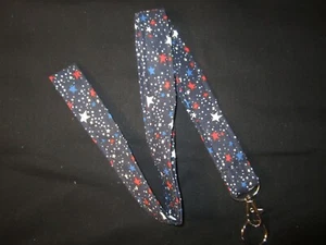 CORDÓN DE TELA HECHO A MANO ESTAMPADO ESTRELLAS ROJO BLANCO AZUL ESTRELLA - Imagen 1 de 1